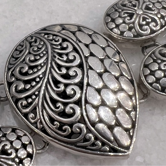 Sterling Silver Engraved Toggle Clasp Bracelet - Picture 7 of 13